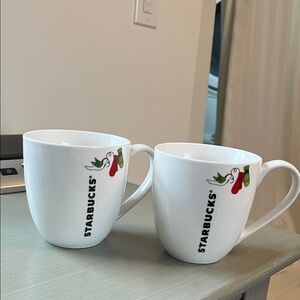 Set of 2 Starbucks Christmas Mugs Vintage